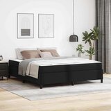 vidaXL Posteljni okvir z vzmetnico Črna 180 x 200 cm Umetna koža | Shoptok.si