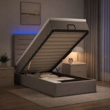  Krevet od pjene s madracem i LED-om Sivosmeđa 90 x 200 cm Slike