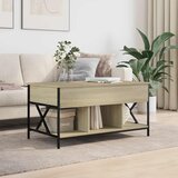  Stolić za kavu boja hrasta sonome 100x55x50 cm od drva i metala | shoptok.hr