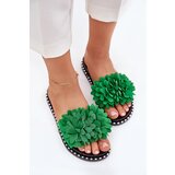 Boto Ladies flip flops decorated with flowers green Cellanen | Shoptok.si