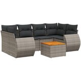 Maison Chic Seti vrtnega pohištva - Vrtna garnitura - Vrtni pohištvo set 7-delna z blazinami siv poli ratan, (21803512) | Shoptok.si