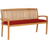 vidaXL Vrtna klop z blazino 159 cm trdna tikovina, (20661038) | Shoptok.si