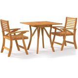  3-dijelni vrtni blagovaonski set od masivnog bagremovog drva Smeđa 85 x 85 cm | Shoptok.si