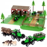  Kmetija z živalmi in 2 traktorja 102 delni set