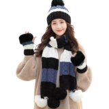 IZMAEL Zimski pleteni set - Crna | shoptok.hr