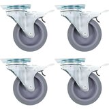  Okretni kotačići s dvostrukim kočnicama 4 kom 75 mm | shoptok.hr