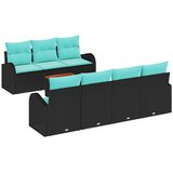  Sjedeća garnitura za vrt 8 kom. Crna i Tirkizna poliratan 234 x 62 x 69 cm | shoptok.hr