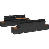  Sjedeća garnitura za vrt 9 kom. Crna poliratan 100 x 55 x 73 cm | shoptok.hr