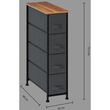 5five Five ormarić sa 4 ladice Tissa l. 20 x P. 48 x H. 77 cm željezo/MDF tamno siva | shoptok.hr