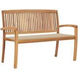 vidaXL Složiva vrtna klupa s jastukom 128,5 cm od masovne tikovine | shoptok.hr