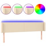  LED uzglavlje krem 203x16x78/88 cm od tkanine | shoptok.hr