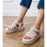 Gemre Beige platform gladiator sandals Hartos | ePonuda.com