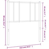  Metalno zamjensko uzglavlje crno 107 cm | shoptok.hr