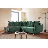 Miuform Zelena sklopiva kutna garnitura od samta (s lijevim kutom) Lazy Lukka – | shoptok.hr