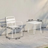 Bistro set metalni vrtni namještaj od 3 dijela s 2 vrtne stolice stakleni stol letvičasti dizajn otporan na hrđu | shoptok.hr