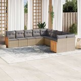  10-dijelni set vrtnih sofa s jastucima bež od poliratana | shoptok.hr