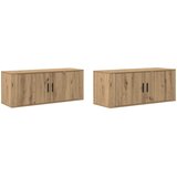  Zidni TV ormar set 2 pcs Umjetnički hrast 100 x 34,5 x 40 cm | Eponuda.com