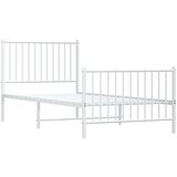  Metalni okvir kreveta uzglavlje i podnožje bijeli 90 x 200 cm | shoptok.hr