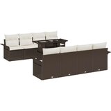  9-dijelni vrtna sofa set s jastučićima smeđa poli ratan | shoptok.hr