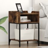 vidaXL Nočna omarica Dimljeni hrast 40 x 40 x 61 cm Konstruiran les | Shoptok.si