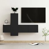 The Living Store Komplet TV omaric 3-delni črna inženirski les - TV Omarica, (21429879) Cene