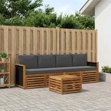 Set vanjskih sofa 5 pcs Prirodna i antracit Čvrsto drvo akacije | shoptok.hr