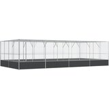 vidaXL Voliera s podaljškom srebrna 832x414x212 cm jeklo - - Srebrna - 163.7 - 832 x 414 x 212 cm - 2025- | Shoptok.si