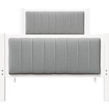  Okvir kreveta s uzglavljem Bijela i svijetlosiva 90 x 190 cm | shoptok.hr