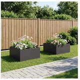 vidaXL Vrtna saksija 2 kom. Crna 80 x 80 x 40 cm Čelična vrata - Crna 80 x 80 x 40 cm 2 | shoptok.hr