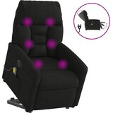 Električni masažni naslonjač na podizanje crni od mikrovlakana | Eponuda.com