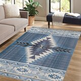 Mila Home modra pralna preproga 120x180 cm ethnic geo – | Shoptok.si