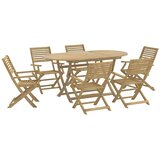  7-dijelni vrtni blagovaonski set od masivnog bagremovog drva | shoptok.hr