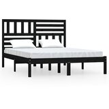  Okvir za krevet od masivne borovine crni 140 x 190 cm | shoptok.hr