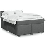 VidaXL Krevet s oprugama i madracem tamnosivi 140x190 cm od tkanine VidaXL Krevet s oprugama i madracem tamnosivi 140x190 cm od tkanine Slike