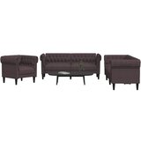 vidaXL Sedežna garnitura 3-delna temno rjava tkanina, (21151839) | Shoptok.si