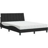 vidaXL Postelja z vzmetnico črna 120x200 cm žamet | Shoptok.si
