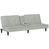 Maison Chic Raztegljiv kavč - Raztegljivi divan z držali za skodelice svetlo siv žamet, (21729373) | Shoptok.si