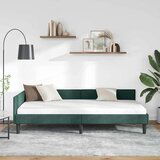 vidaXL Kotni posteljni okvir z vzglavjem Temno zelena 80 x 200 cm | Shoptok.si