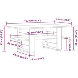 vidaXL Klubska mizica artisan hrast 102x55x42 cm inženirski les | Shoptok.si