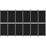 vidaXL Sobna pregrada s 6 panela crna 300 x 180 cm od tkanine | shoptok.hr