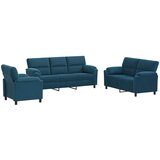  Set sofe 3 pcs Plava Baršun - Plava 1-sjedalo + 2-sjedalo (140 cm) + 3-sjedalo | shoptok.hr