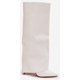 Boto Warm Heeled Boots with Folded Shaft White Tamonia | ePonuda.com