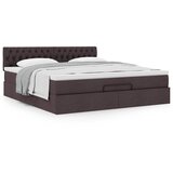 vidaXL Otomanski posteljni okvir z vzmetnico temno rjava 180x200 cm, (22012058) | Shoptok.si