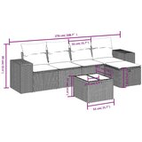  6-dijelni set vrtnih sofa od poliratana s jastucima sivi | shoptok.hr