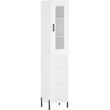  Visoka komoda bijeli 34,5x34x180 cm od konstruiranog drva Slike