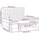  Box spring postelja z vzmetnico taupe 160x200 cm blago, (20999459) | Shoptok.si