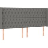  LED uzglavlje tamnosivo 183 x 16 x 118/128 cm od tkanine | shoptok.hr