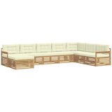 vidaXL Zunanja garnitura za sedenje z blazino 8 pcs Bela in krem, (5000282024) | Shoptok.si