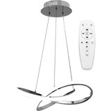 Toolight Stropna viseća svjetiljka prsten moderna LED + daljinski upravljač APP389-CP Chrome | shoptok.hr