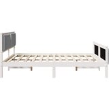  Krevetna konstrukcija Svijetlo siva 180 x 200 cm tkanina Bijela | Shoptok.si